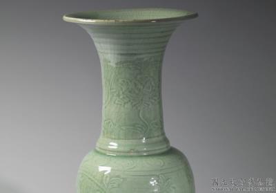 图片[2]-Vase with incised peony pattern in celadon glaze, Longquan ware, late Ming dynasty, 16th-17th century-China Archive